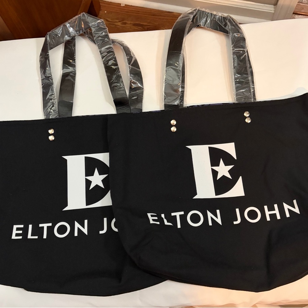 Elton John VIP Farewell Canvas Reversible Tote Bags New Black & White
